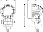 Lampa robocza 1LED OSRAM 10Wat rozproszona, okrągła TT.13333